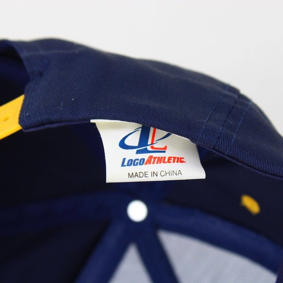 Vintage Indiana Pacers Snapback Hat Logo Athletic Basketball Blue Yellow NWOT - Picture 8 of 9